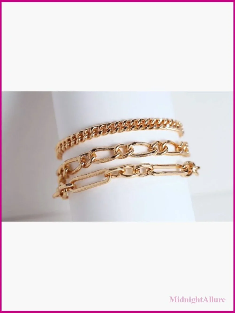 14K Gold Plated Adjustable Slider Chain Link Bangle Bracelet